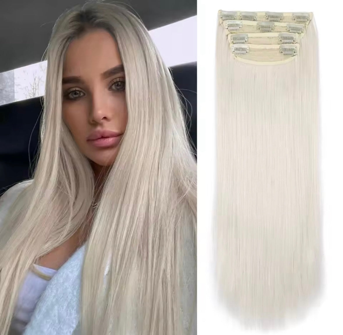 Extensiones clips lisas fibra