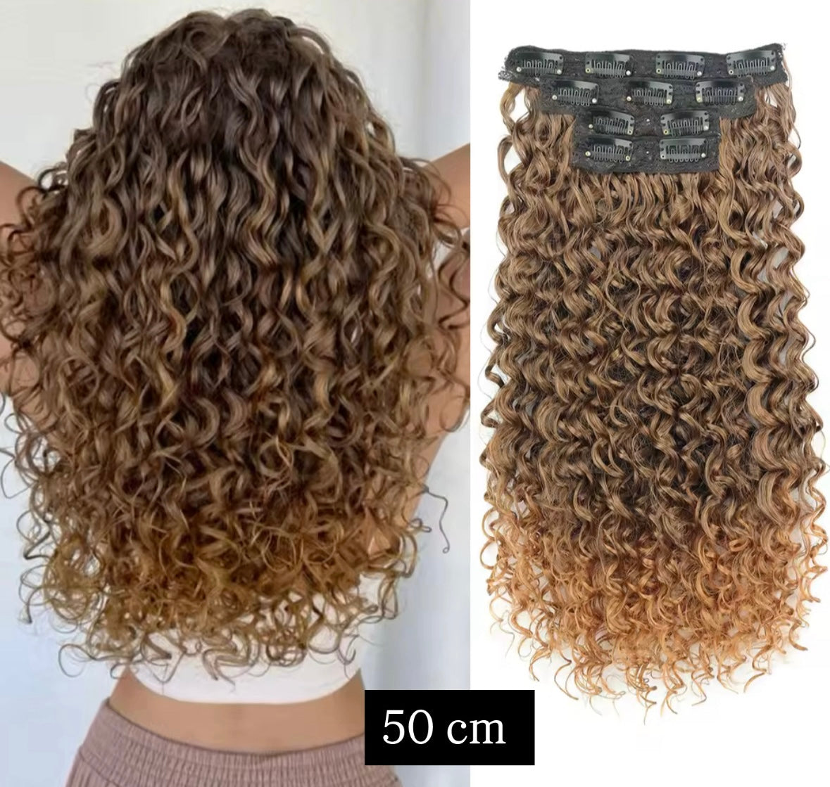 Extensiones de clips rizadas 60cm