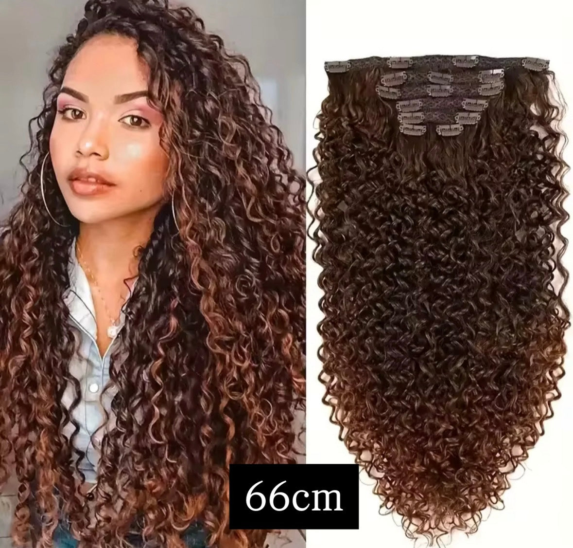 Extensiones de clips rizadas 60cm