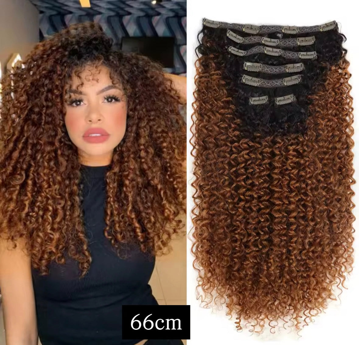 Extensiones de clips rizadas 60cm