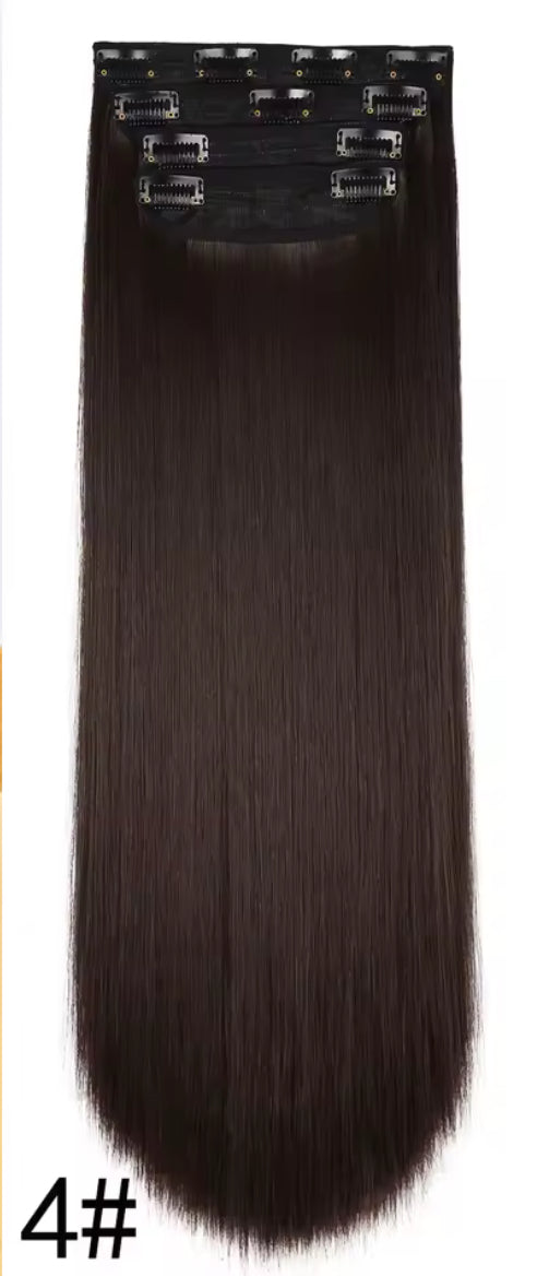 Extensiones clips lisas fibra