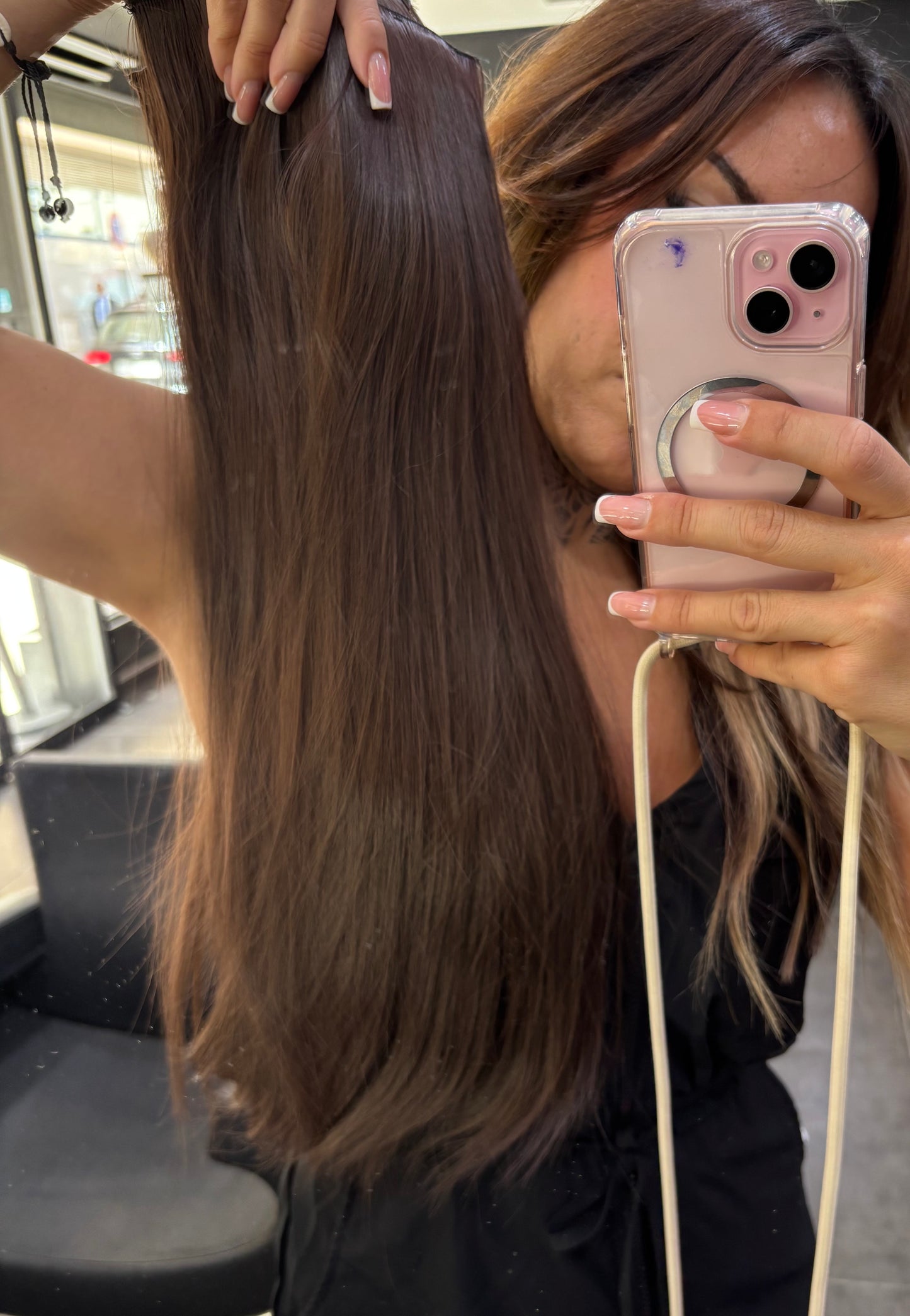 Extensiones clips lisas fibra